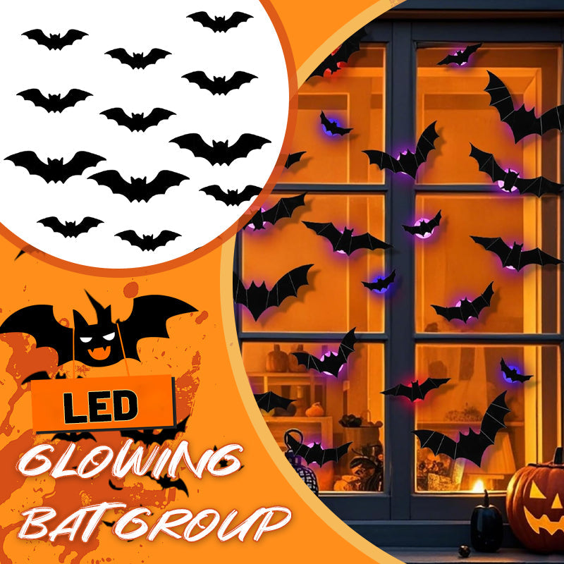 LED-glödande fladdermusgrupp