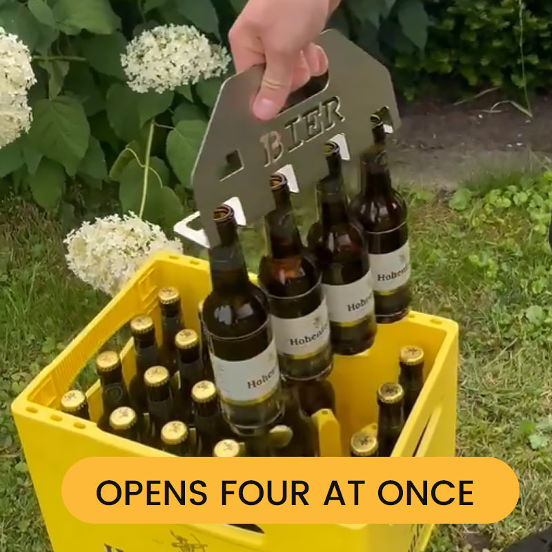 Quad-ölöppnare och -bärare