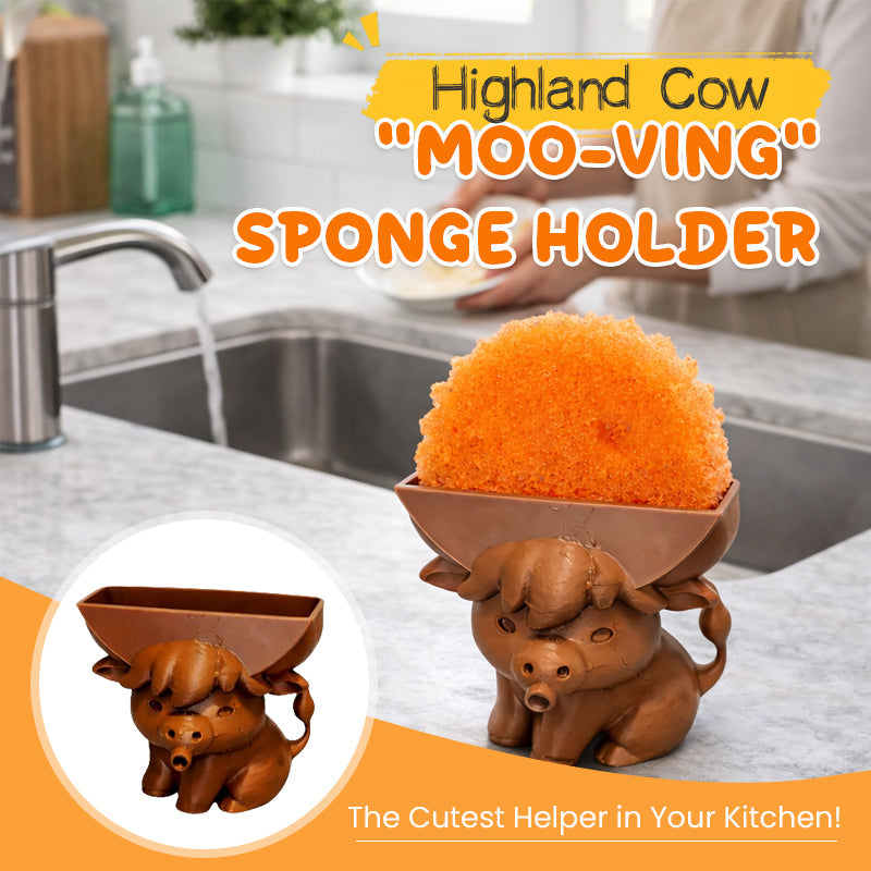 The Highland "Moo" Sponge Holder: Your Kitchen's Cutest Helper🐮✨