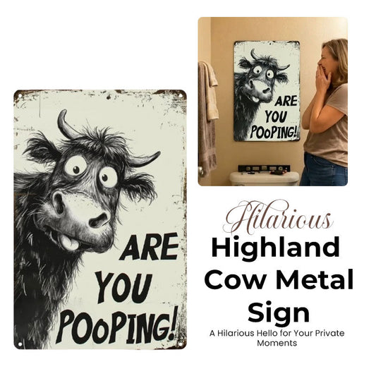 Hilarious Highland Cow Metal Sign 🐄
