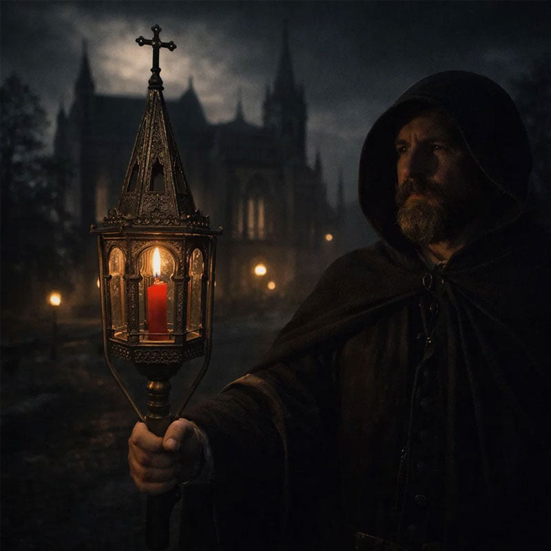 19th Century Antique-Style Hanging Lantern – Vintage Candle Light with Gothic Charm