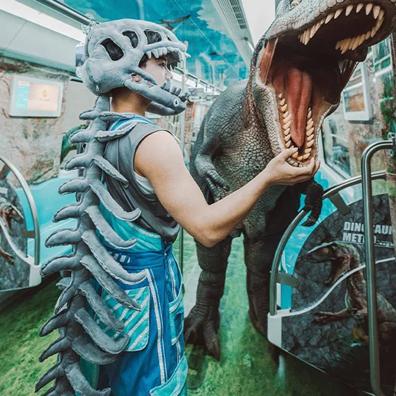 Realistiskt dinosaurieskelettkostymset