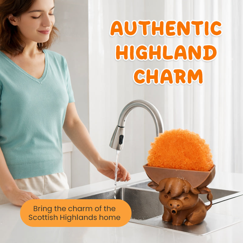 The Highland "Moo" Sponge Holder: Your Kitchen's Cutest Helper🐮✨