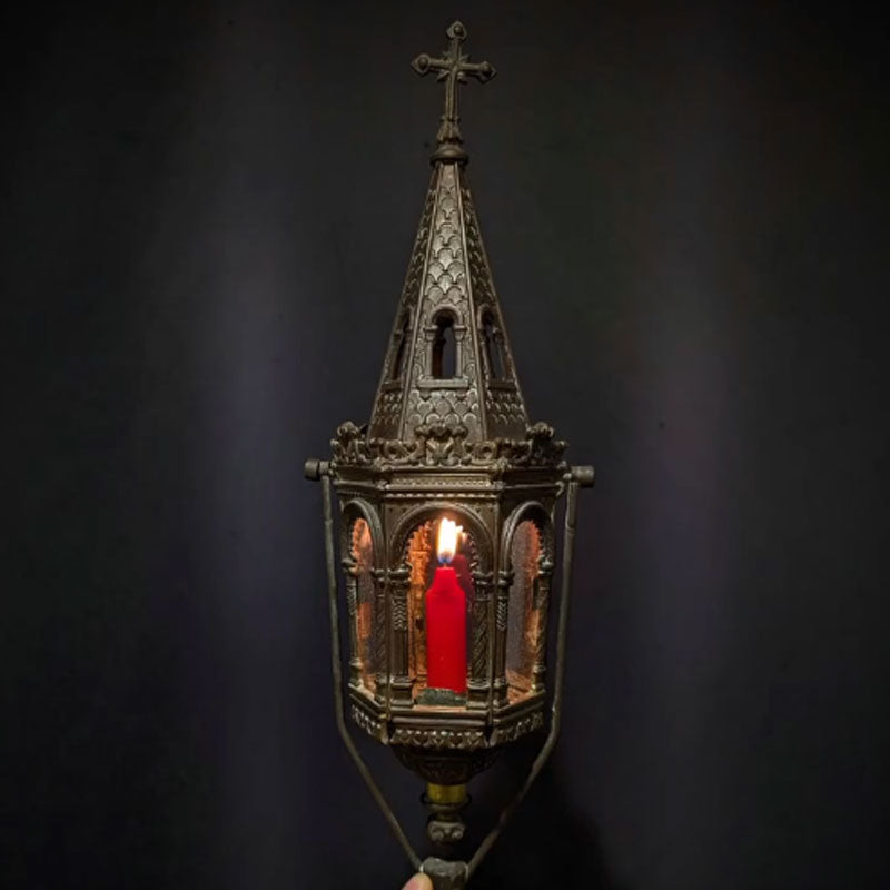 19th Century Antique-Style Hanging Lantern – Vintage Candle Light with Gothic Charm