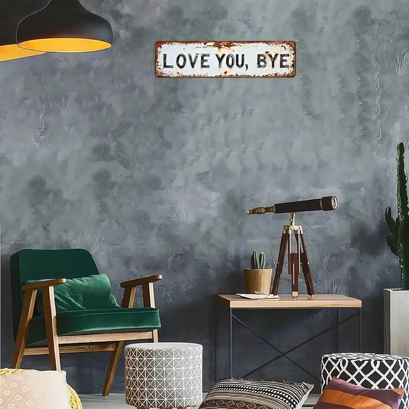 ❤️ LOVE YOU, BYE – Vintage Metal Wall Sign