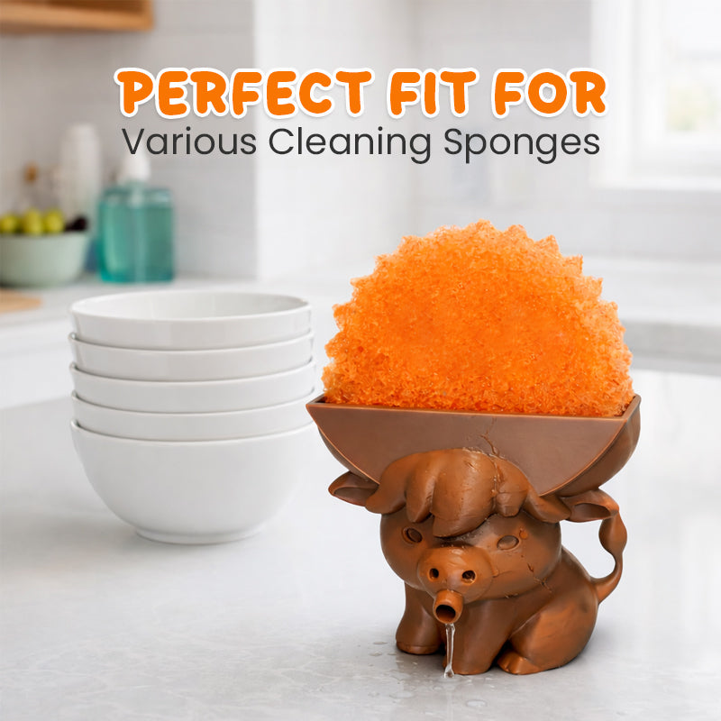 The Highland "Moo" Sponge Holder: Your Kitchen's Cutest Helper🐮✨