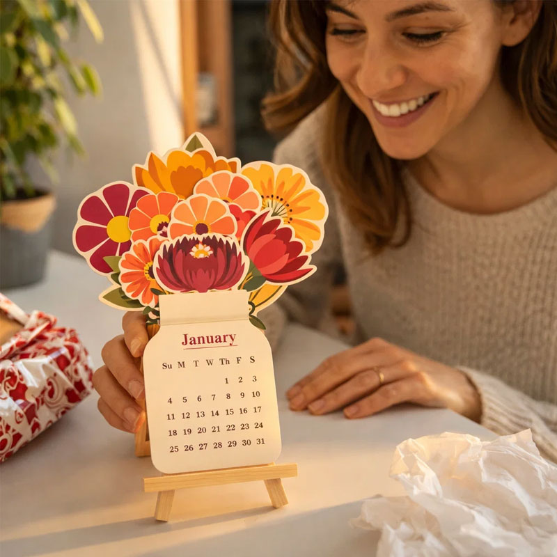 2026 Floral Desk Calendar