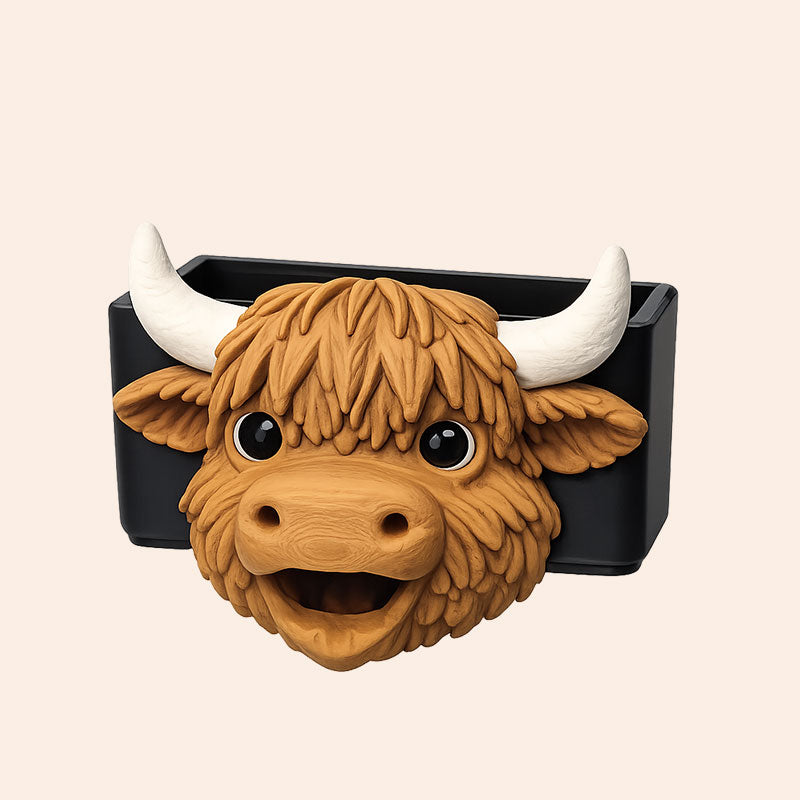 Highland Cow-Shaped Kitchen Sponge Holder