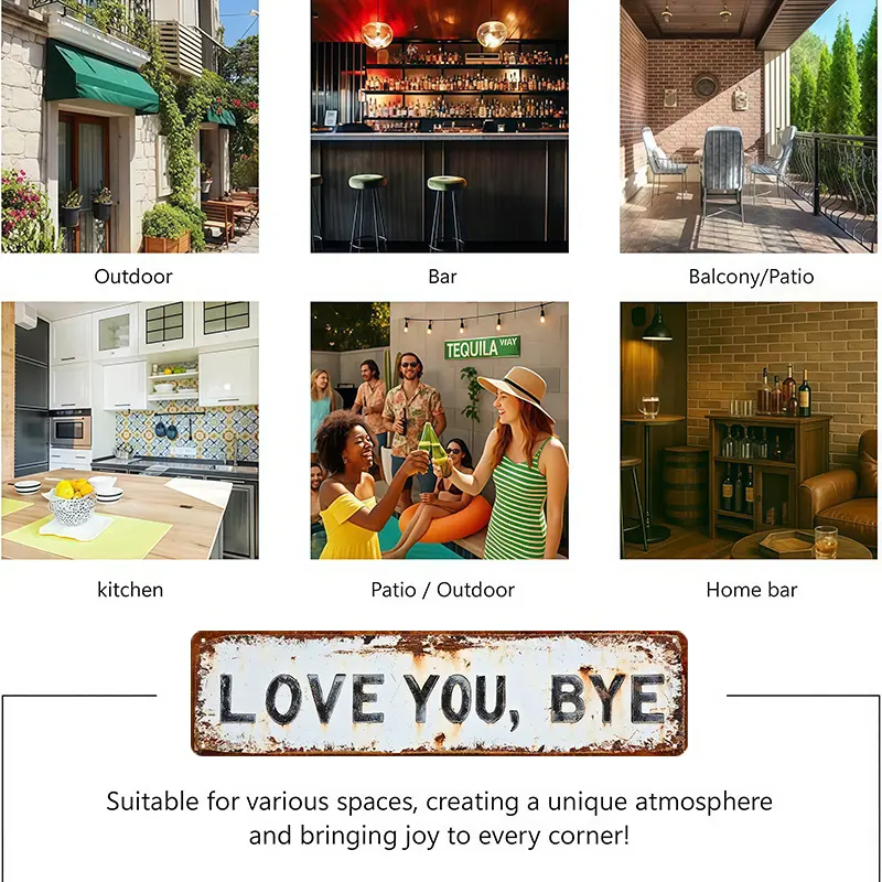 ❤️ LOVE YOU, BYE – Vintage Metal Wall Sign